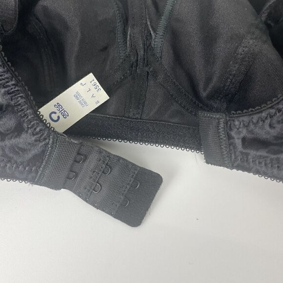 American Vintage BALI Black Satin Balconette Style Bra Size 38C - Picture 3 of 7